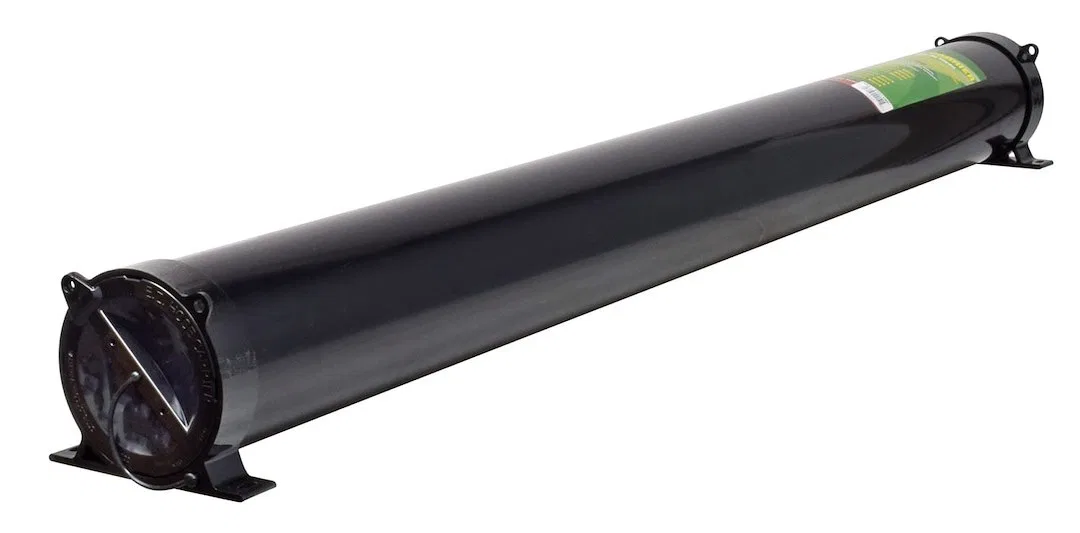 A04-0151XBK – VALTERRA LLC Sewer Hose Storage Carrier, Fixed Round Tube Round Hatch 46 Inch Length Black Plastic With...